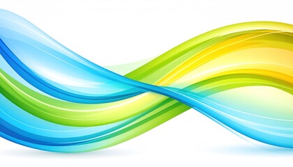 Abstract Vector Background With Aurora Inspired Ribbon Waves Displaying Blue Green And Yellow Colors