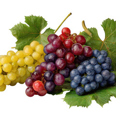 Fototapeta premium Fresh grapes isolated on transparent background