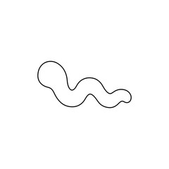 Cute worm outline icon vector flat design on white background.