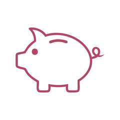 Fototapeta premium A charming outline of a piggy bank, perfect for financial themes. This image presents a clean and modern design. The piggy bank's outline suggests ideas of saving and wealth