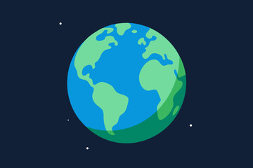 Earth illustration with land and ocean, perfect for travel, environment, and global business concepts