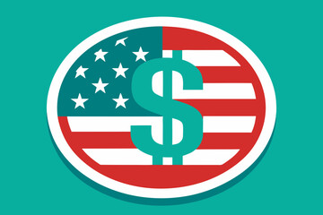 Show your American pride with this dollar sign on a flag emblem, perfect for finance or business