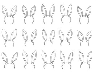 Fototapeta premium Simple black and white rabbit headband designs