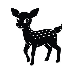 Adorable Baby Deer with Spots Smiling on White Vector illustration