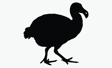 Dodo bird silhouette, extinct animal vector, Mauritius Dodo silhouette, prehistoric bird extinct animal  © SilhouetteForge