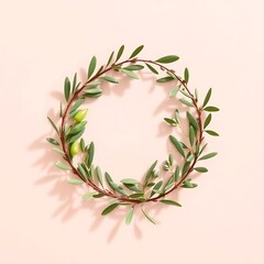 Olive branch wreath for International Day of Peace