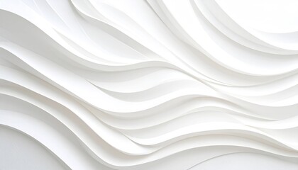 Abstract White Paper Art with Wave Design Showing Stacked Visual Depth and Subtle Light