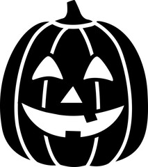 cute Halloween pumpkin silhouette with face.
Jack o lantern pumpkin for Halloween.