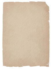 A piece of aged, blank paper with torn edges. It has a beige color and a slightly rough texture.