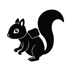 Obraz premium Baby Squirrel with a Tiny Backpack on White Background Vector illustration