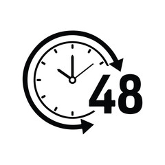 Minimalist 48 hour time period icon isolated on white background