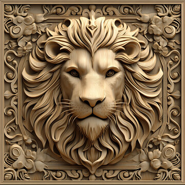 3d lion Laser Engrave File, 3d illusion, lightburn, laser file png