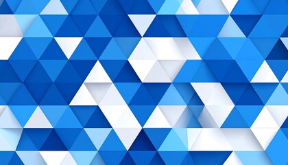 Blue White Triangle Geometric Pattern.