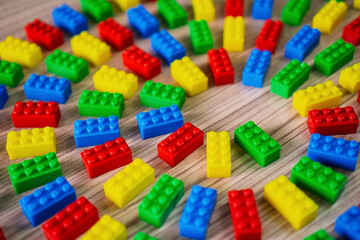 Colorful Building Blocks In Circular Pattern