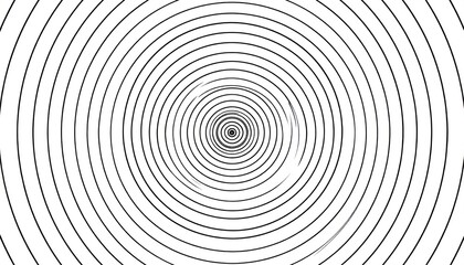 Black Concentric Circle Pattern on White Background Showing Geometric Design