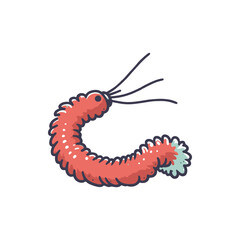 Colorful cartoon shrimp illustration with playful design, suitable for seafood-related content