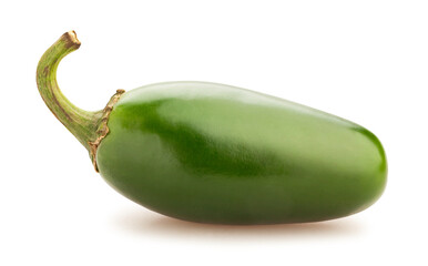 jalapeno chili pepper path isolated on white