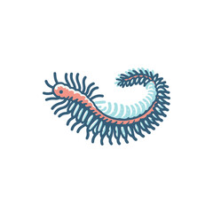Colorful illustration of a centipede-like creature with intricate details and vibrant colors