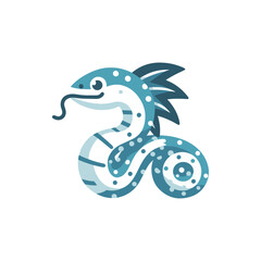 Colorful stylized serpent with a playful design, set against a plain white background, ideal for digital art