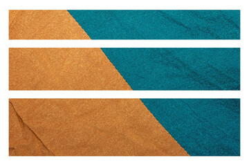 High-Resolution Texture of Brown and Blue Fabric Strips. The Rugged Texture Offers a Strong Visual Aesthetic, Suitable for Text Space, Fashion Design, Mockups, Posters and Creative Projects.