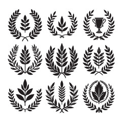 "Laurel Wreath Vector Set | Award & Certificate Badge AI Designs"