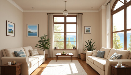 Cozy Living Room with Ocean View