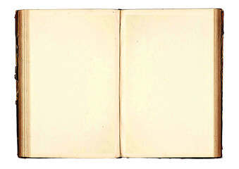 Old notebook or diary with yellowed pages with space for text. Mock up in vintage style.