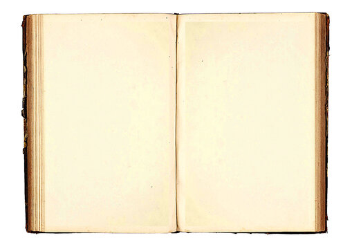 Old notebook or diary with yellowed pages with space for text. Mock up in vintage style.