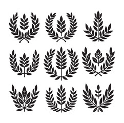 "Laurel Wreath Vector Set | Award & Certificate Badge AI Designs"
