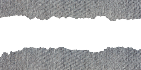 High-Resolution Torn Edges of Linen Grey Fabric Texture with Fine Distressed Textile Grain and Stripes for Banner, Poster and Creative Design