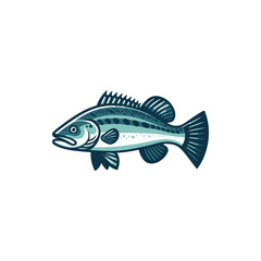 Detailed illustration of a striped fish swimming in clear water with a serene underwater background