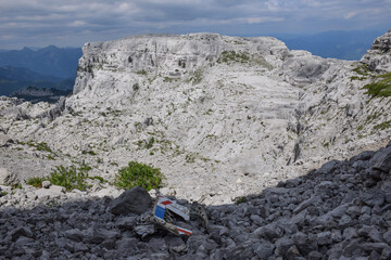 Wreckage fragment from the airplane crash on Mount Maganik