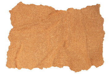 Rippled Brown Fabric with Torn Edges. The Rugged Texture Offers a Strong Visual Aesthetic, Suitable for Posters and Creative Projects