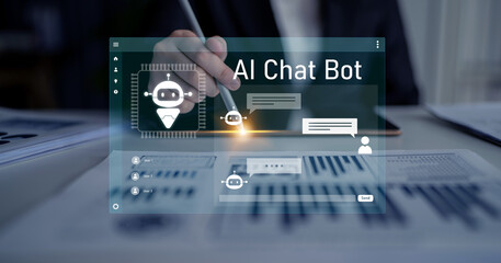 AI chatbot interface facilitates communication, chatbot, and AI interaction for automated user support and information exchange Latch