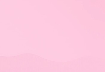 Close-up of pink wallpaper with subtly wavy textured lower half, design element, pink wave