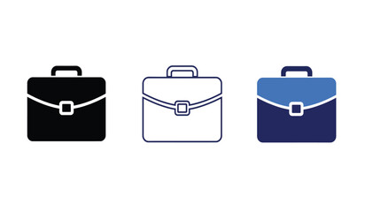 Three Business Briefcase Icons in Different Styles