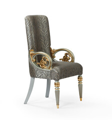 Classic armchair isolated on white background .Classic dining chair
