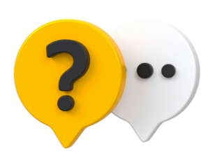  Flat Minimal Question and Answer Chat Icons, Overlapping Layer Style, Transparent Background