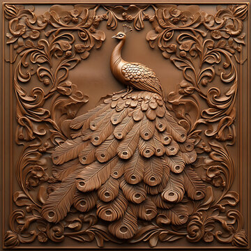 3d Peacock Laser Engrave File, 3d illusion, lightburn, laser file png