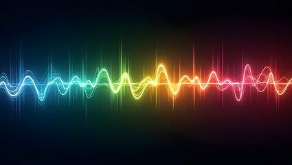 Abstract digital soundwave pattern, colorful and smooth.
