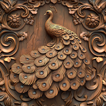 3d Peacock Laser Engrave File, 3d illusion, lightburn, laser file png