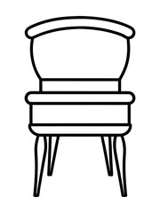 Black and white vintage piano vector with wooden chair and interior decor elements