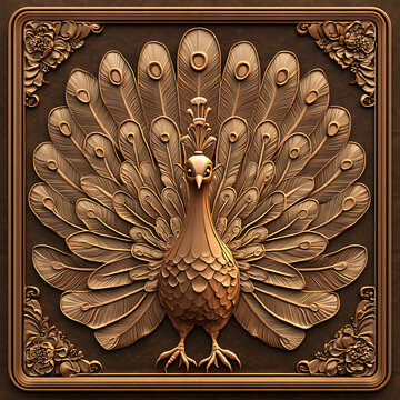 3d Peacock Laser Engrave File, 3d illusion, lightburn, laser file png
