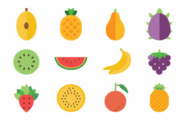 set of fruits and vegetables