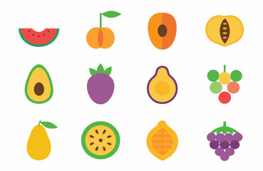set of fruits and vegetables