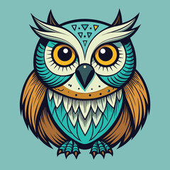 Owl bird in flying pose isolated