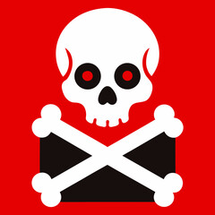 Classic skull and crossbones danger symbol