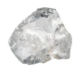 raw goshenite colorless beryl mineral cutout