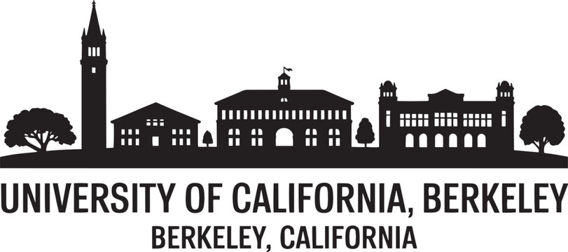University of California Berkeley Skyline Silhouette Landmark Architecture Icon Design