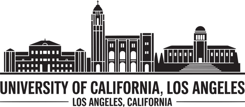 University of California Los Angeles Skyline Silhouette Vector Illustration Design